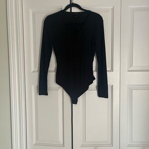 Who What Wear Black Long Sleeve Bodysuit